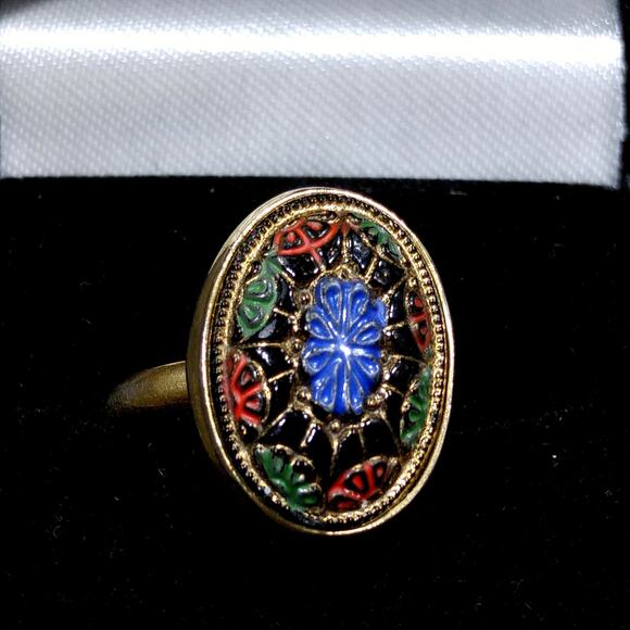 Sarah Coventry Light of the East Jewelry Set, Necklace Earrings Ring, 1970s - Picture 3 of 10